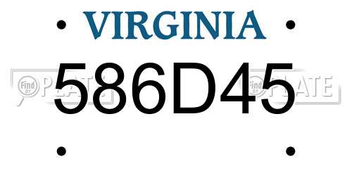 586D45 Virginia License Plate
