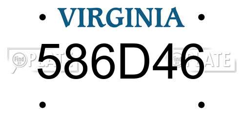 586D46 Virginia License Plate