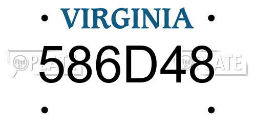 586D48 Virginia License Plate