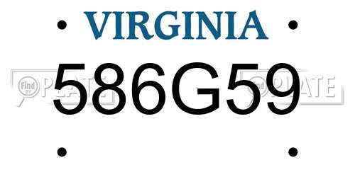 586G59 Virginia License Plate