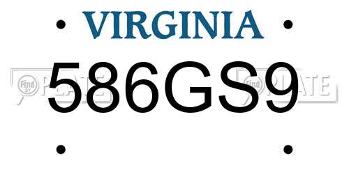 586GS9 Virginia License Plate