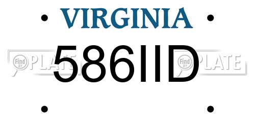 586IID Virginia License Plate