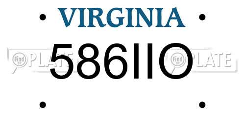 586IIO Virginia License Plate
