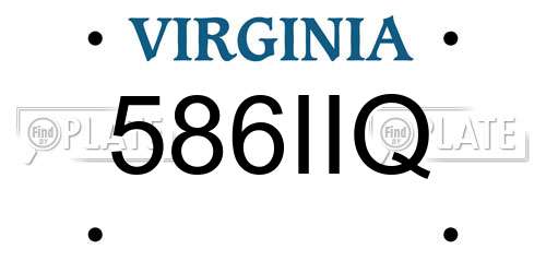 586IIQ Virginia License Plate