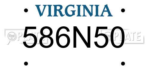 586N50 Virginia License Plate