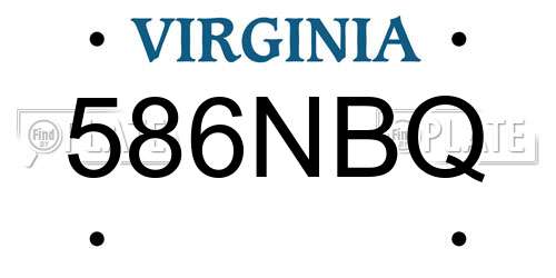 586NBQ Virginia License Plate
