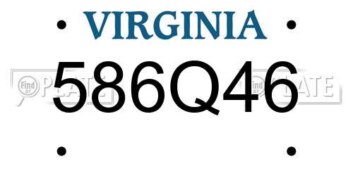586Q46 Virginia License Plate