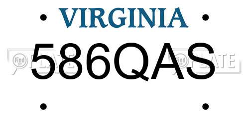 586QAS Virginia License Plate