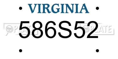 586S52 Virginia License Plate