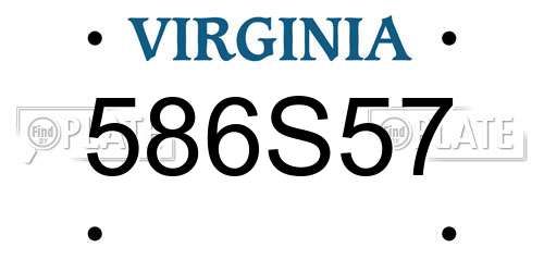 586S57 Virginia License Plate