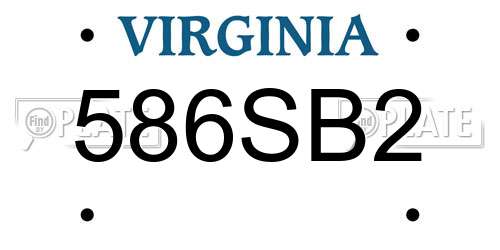 586SB2 Virginia License Plate