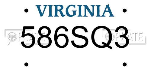 586SQ3 Virginia License Plate