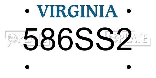 586SS2 Virginia License Plate