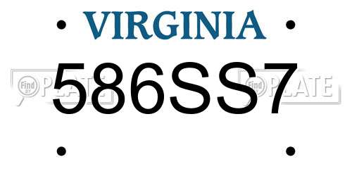 586SS7 Virginia License Plate