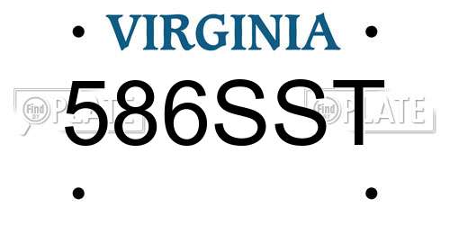 586SST Virginia License Plate