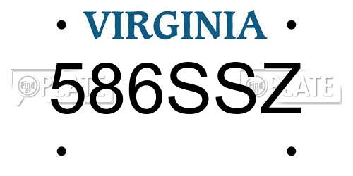 586SSZ Virginia License Plate