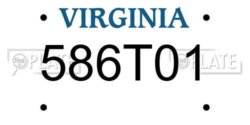 586T01 Virginia License Plate