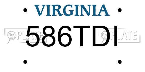 586TDI Virginia License Plate