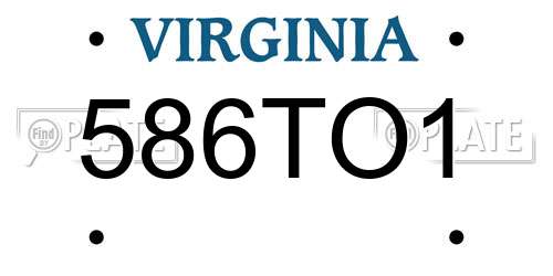 586TO1 Virginia License Plate