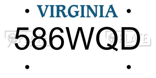 586WQD Virginia License Plate