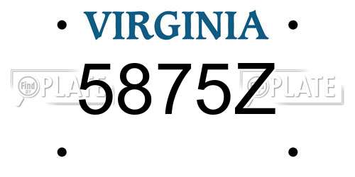 5875Z Virginia License Plate