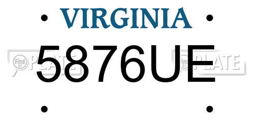 5876UE Virginia License Plate