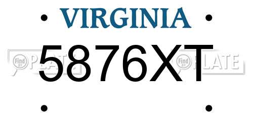 5876XT Virginia License Plate