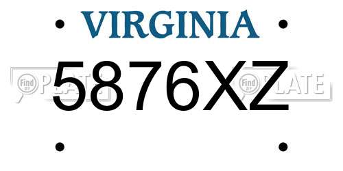 5876XZ Virginia License Plate