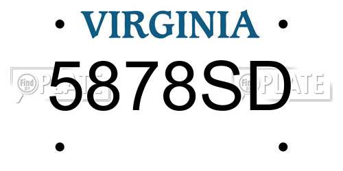 5878SD Virginia License Plate