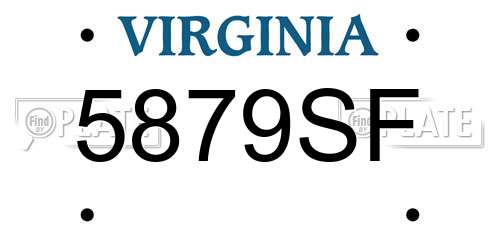 5879SF Virginia License Plate