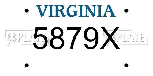 5879X Virginia License Plate