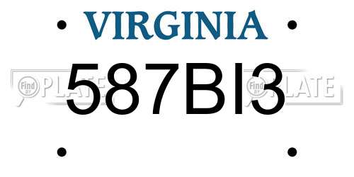 587BI3 Virginia License Plate