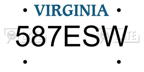 587ESW Virginia License Plate