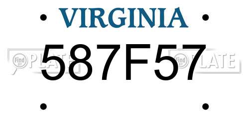 587F57 Virginia License Plate