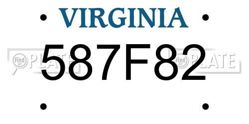 587F82 Virginia License Plate