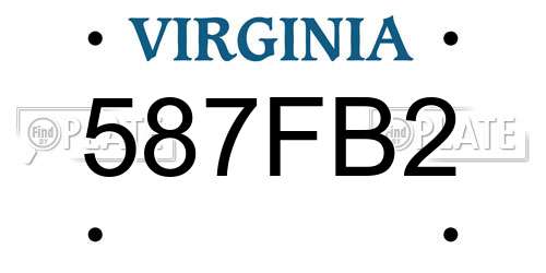 587FB2 Virginia License Plate