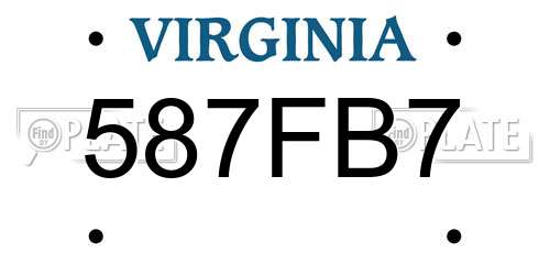 587FB7 Virginia License Plate