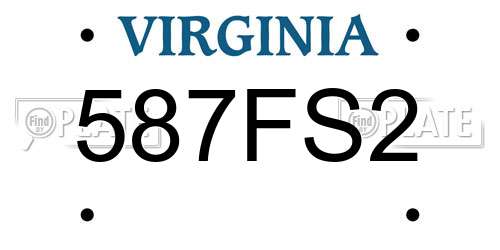 587FS2 Virginia License Plate