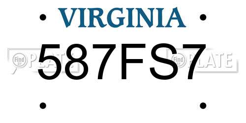 587FS7 Virginia License Plate