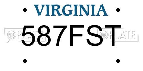 587FST Virginia License Plate
