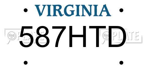 587HTD Virginia License Plate
