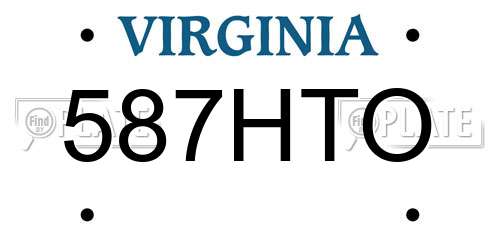 587HTO Virginia License Plate