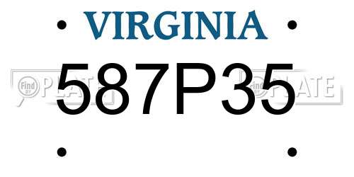 587P35 Virginia License Plate