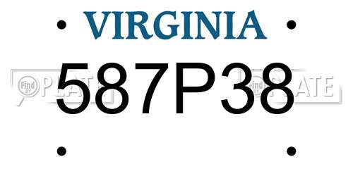 587P38 Virginia License Plate