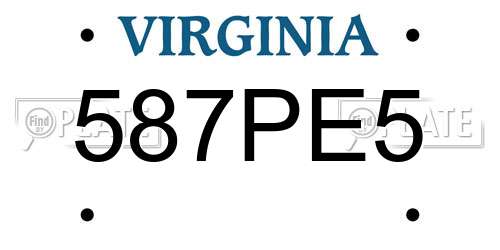 587PE5 Virginia License Plate