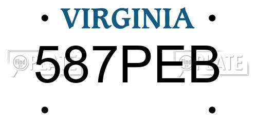 587PEB Virginia License Plate