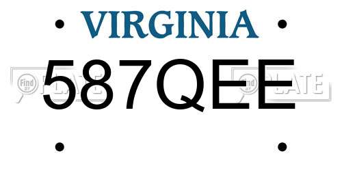 587QEE Virginia License Plate