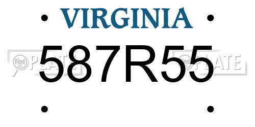 587R55 Virginia License Plate