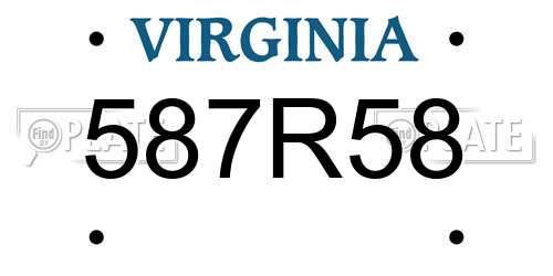 587R58 Virginia License Plate