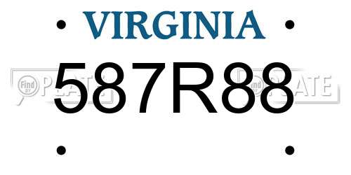 587R88 Virginia License Plate